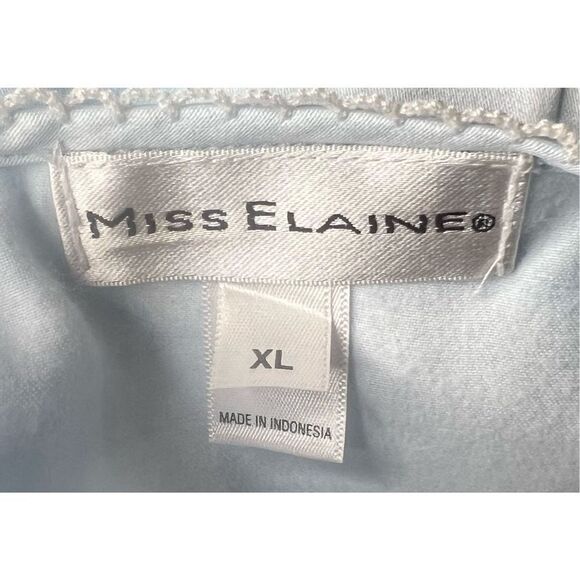 MISS ELAINE Women's Embroidered Button-Front Nightgown in Turquoise NWT Size XL - Picture 6 of 8